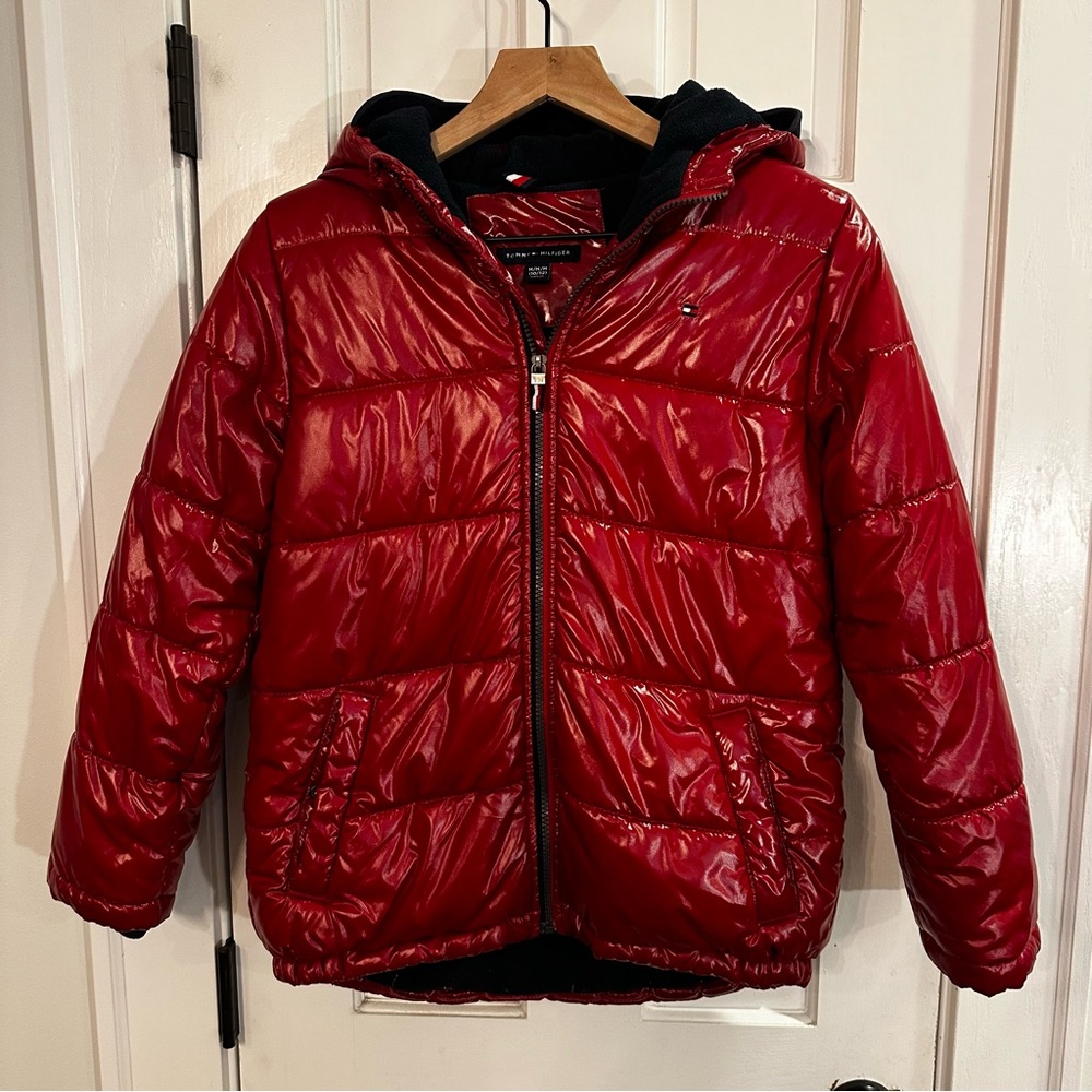 Tommy Hilfiger Shiny Red Kids Puffer Jacket